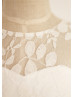 Ivory Lace Champagne Tulle V Back Sweet Rustic Flower Girl Dress